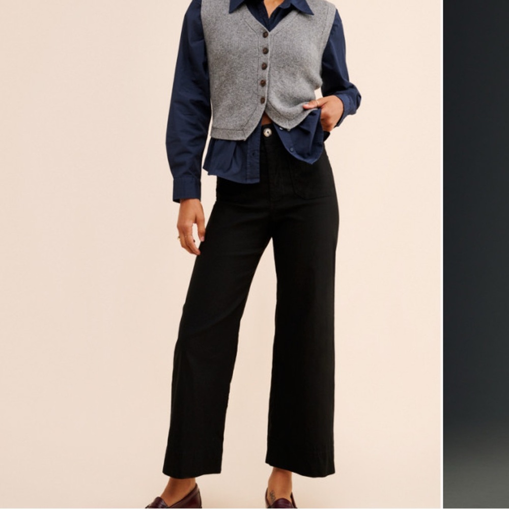 Maeve Collette wide legged cropped pants